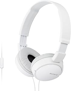 Sony MDR-ZX110AP White Stereo Headphones with Mic — main product image