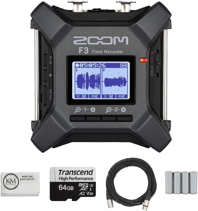 Zoom F3 32-Bit Float Multitrack Recorder Bundle — main product image