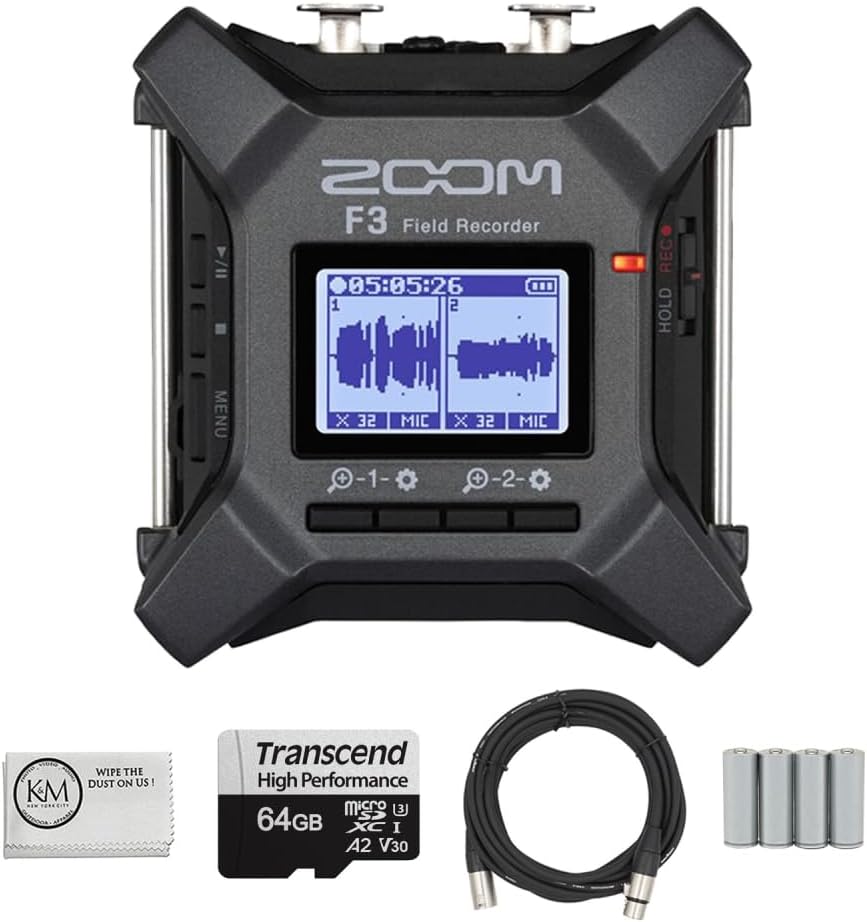 Zoom F3 32-Bit Float Multitrack Recorder Bundle