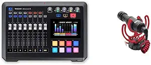 Tascam Mixcast 4 Podcast Studio Mixer Recorder Rode Mic