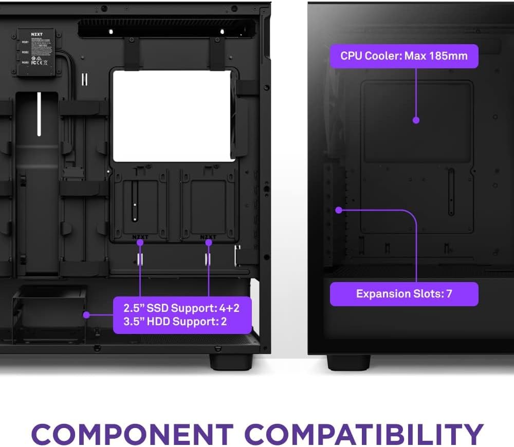 NZXT H7 Elite CM-H71EB-02 Black ATX Mid-Tower Gaming Case