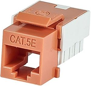 Monoprice 110044 Slim Cat5E Punch Down Keystone Jack, Orange — main product image