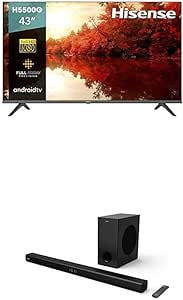 Hisense 43H5500G 43-Inch FHD Android TV & HS218 Sound Bar