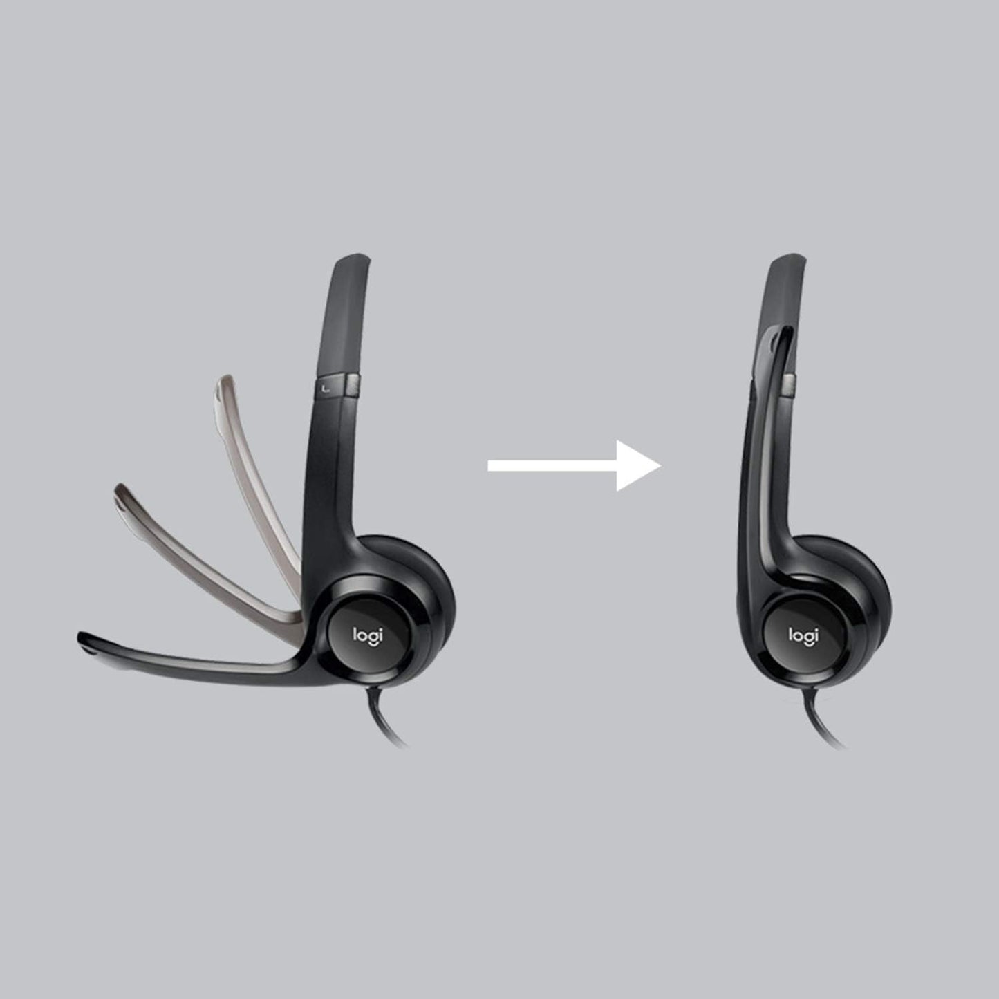 Logitech H390 USB Computer Headset Noise Canceling Microphone Renewed