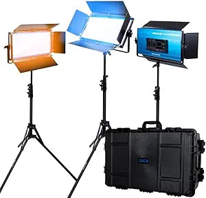 Dracast DRX1000BNH - LED Video Light Kit, 3-Pack, Bi-Color