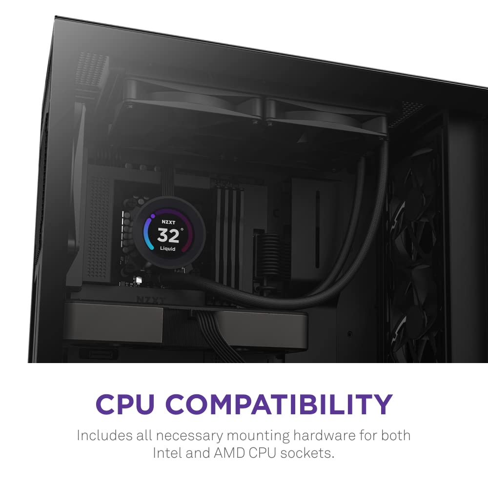 NZXT RL-KN28E-B1 Kraken 280mm AIO CPU Liquid Cooler LCD