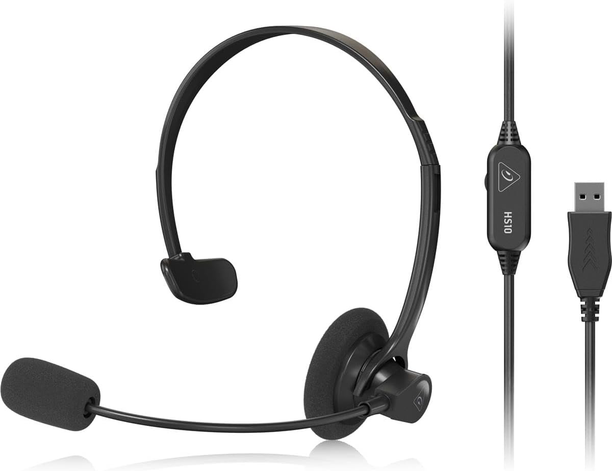 Behringer HS10 USB Mono Headset Swivel Mic VoIP