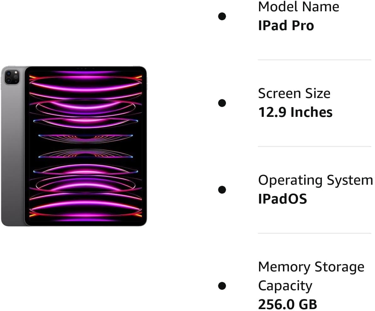 Apple iPad Pro 12.9-inch 256GB Space Gray (Renewed)