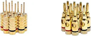 Monoprice 109438 Gold Plated Speaker Pin & Banana Plug 5-Pair Set