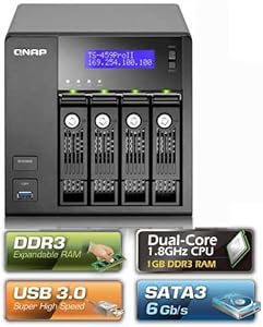 QNAP TS-459 Pro II 4-Bay NAS Server — main product image