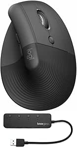 Logitech Lift Vertical Ergonomic Wireless Mouse Graphite Bundle