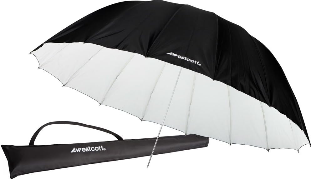 Westcott 4634 7-Feet Parabolic Umbrella White/Black