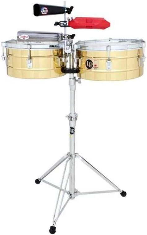 Latin Percussion LP256-B Solid Brass Timbal Set, Tito Puente Inspired