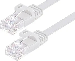 Monoprice Flat Cat6 Ethernet Cable 20ft White Snagless