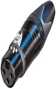 Neutrik NC3FXX-B 3-Pin XLR Cable Connector, Black/Gold