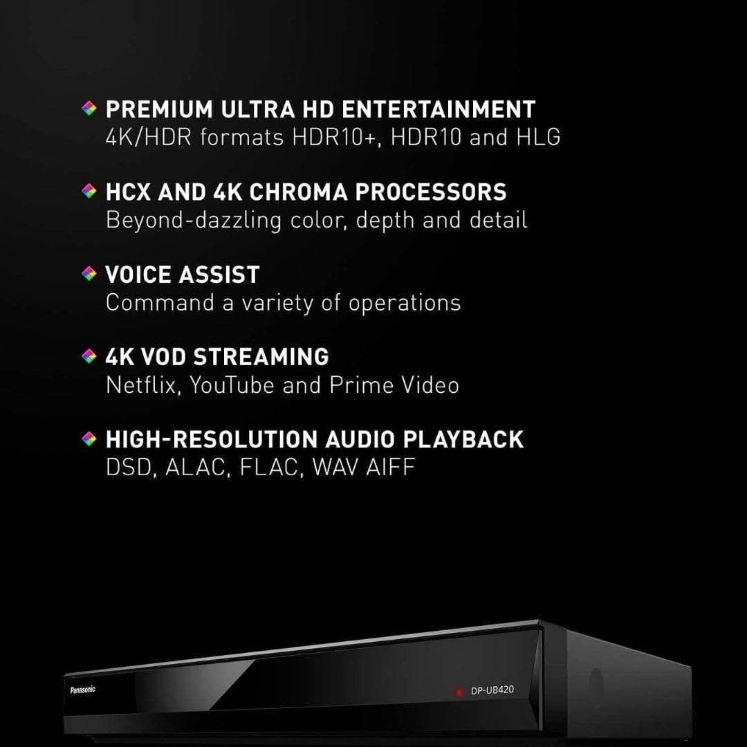 Panasonic DP-UB420-K 4K Blu-ray Player (Renewed)