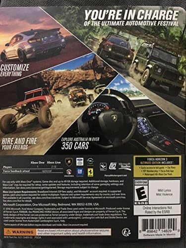 Microsoft PS7-00001 Forza Horizon 3 Xbox One Game