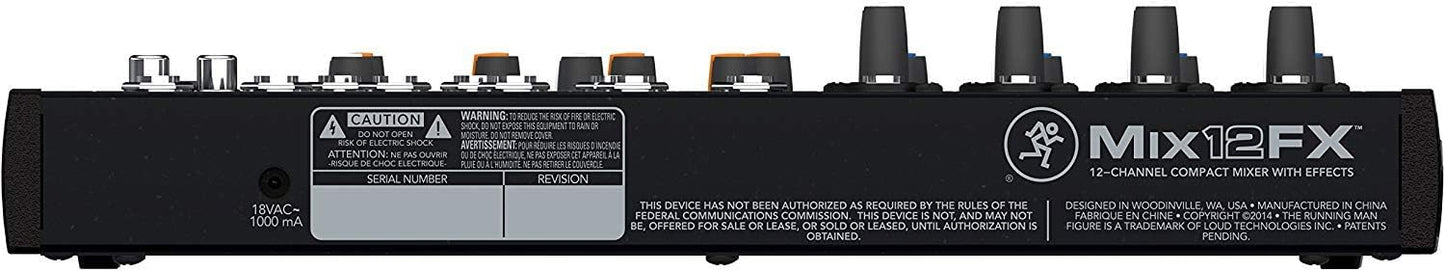 Mackie MIX12FX+XLR(2)+M 12-Channel Mixer Bundle