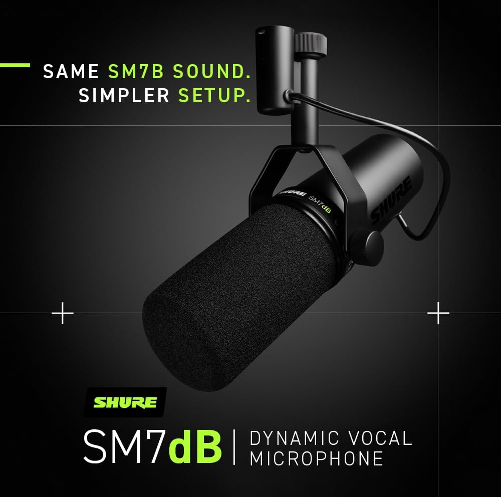 Shure SM7dB - Dynamic Vocal Microphone with Built-in Preamp
