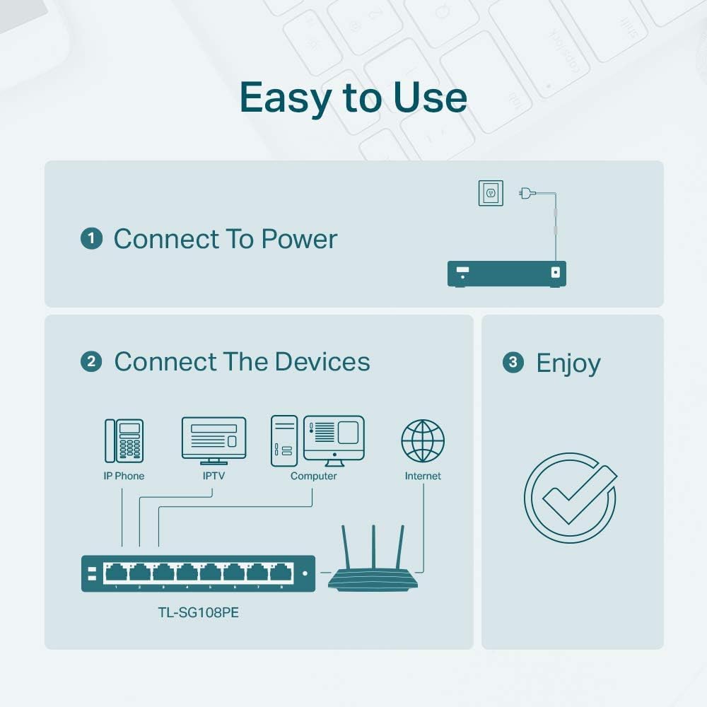 TP-Link TL-SG108PE 8-Port Gigabit PoE Easy Smart Switch