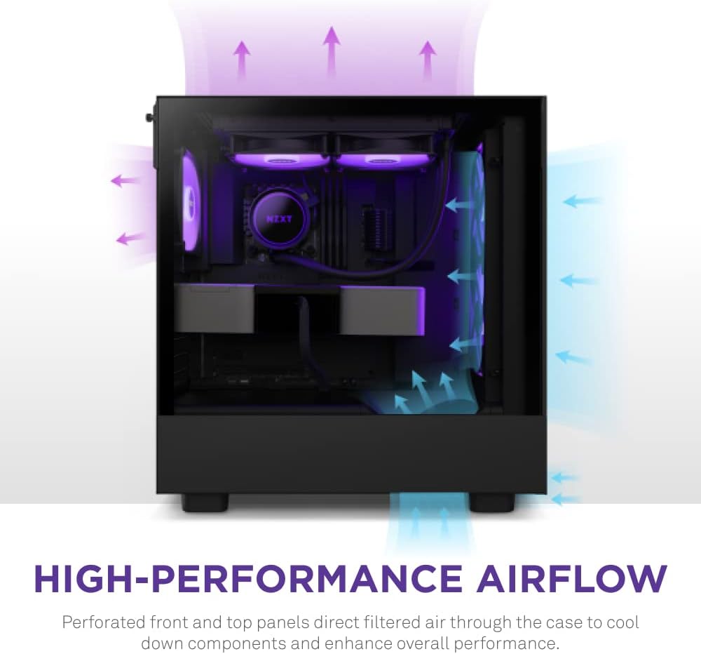 NZXT CC-H51FB-R1 H5 Flow RGB Gaming Case Black