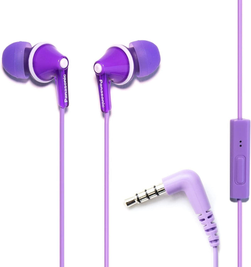 Panasonic RP-TCM125-V ErgoFit Purple Wired Earbuds Mic — main product image
