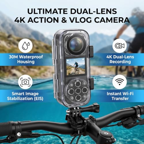 ASHATA 4K Dual-Lens Underwater Vlog Camera — main product image