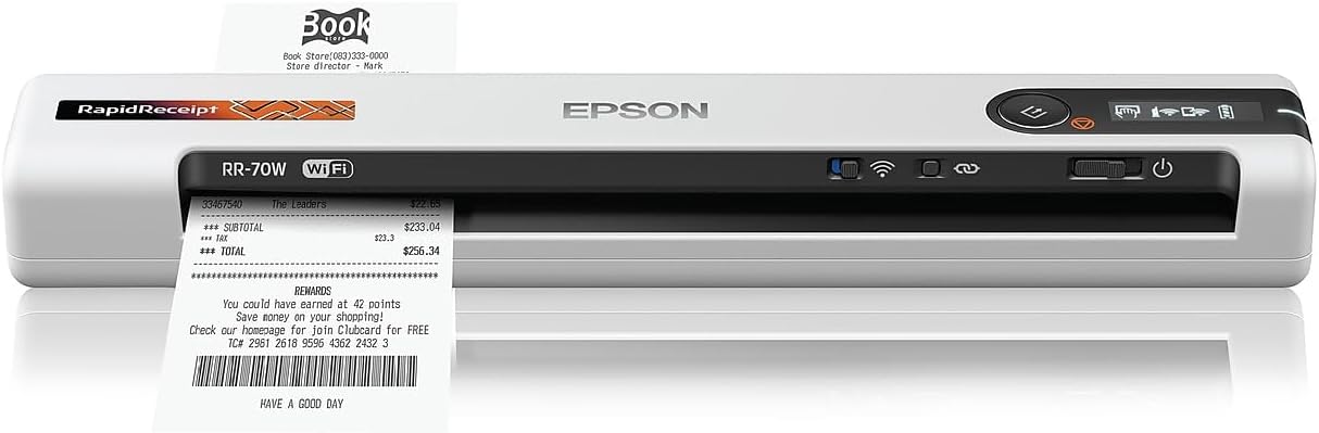Epson B11B253205 RapidReceipt RR-70W Mobile Scanner