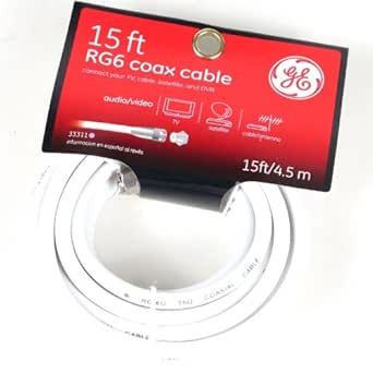 GE LYSB00HECPDOU-ELECTRNCS RG6 Coax Cable 15ft — main product image