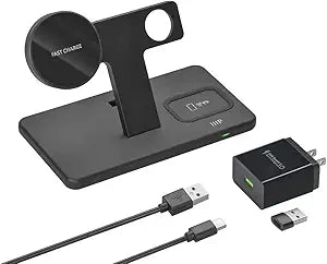 Monoprice 143795 Magsafe 3-in-1 Wireless Charging Stand - iPhone/Watch/AirPods