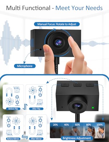 magift 2K USB Webcam with Gooseneck Stand and Privacy Cover — main product image