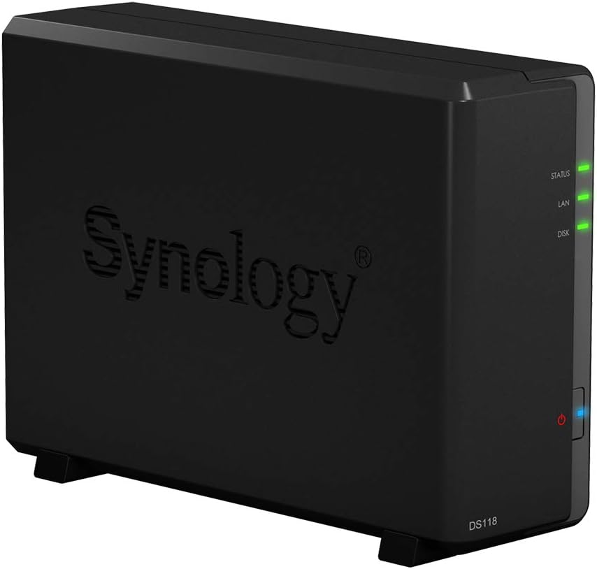 Synology DS118 10TB NAS: Gigabit Ethernet, 1GB RAM, Media Server
