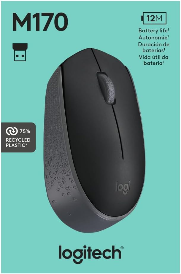 Logitech 910-004940 M170 Black Wireless Mouse
