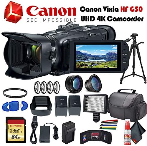 Canon HF-G50 Vixia 4K Camcorder Bundle, Renewed