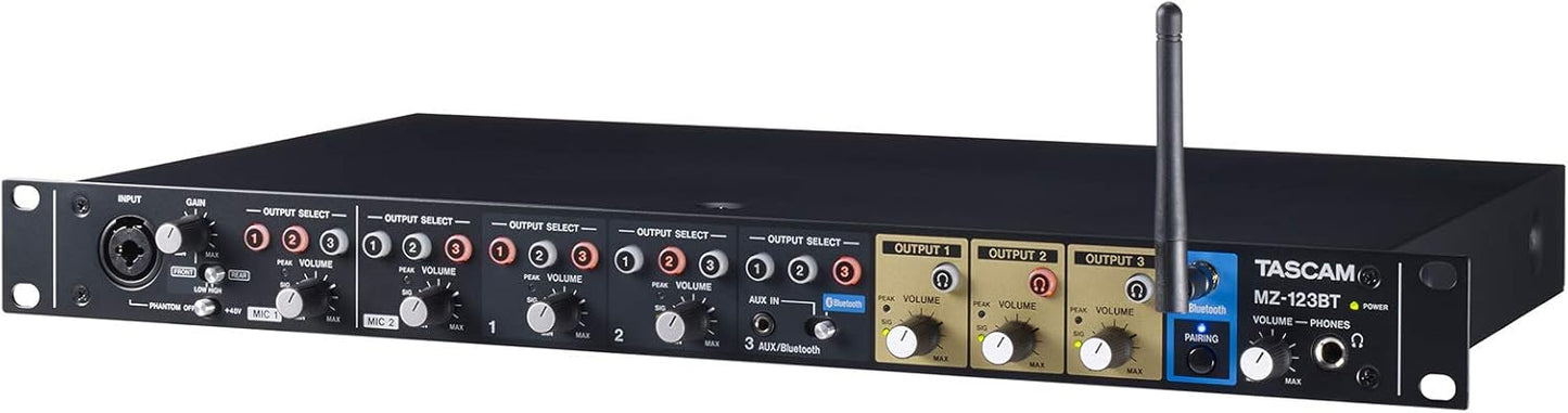 Tascam MZ-123BT Commercial Multi-Zone Mixer Bluetooth Mic Line Inputs