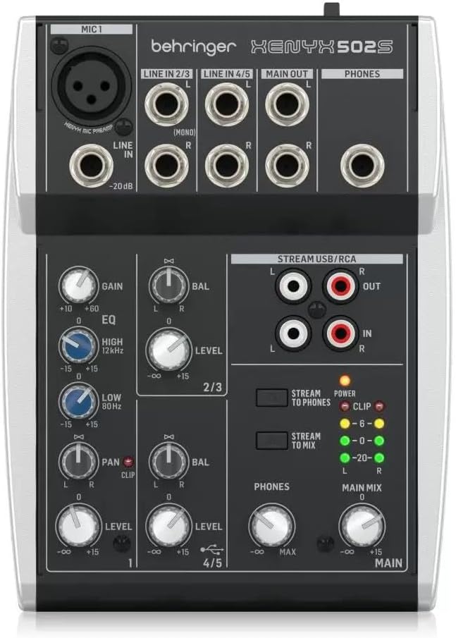 Behringer XENYX 502S 5-Channel Analog Streaming Mixer