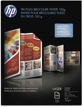 HP Q6612A - Tri-Fold Laser Brochure Paper - 8.5x11 - 150 Sheets