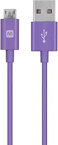 Monoprice 113928 USB-A to Micro-B Cable 6ft Purple - 2.4A