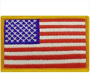 Vanguard 4432400A USA Flag Patch 2x3 Gold Edge