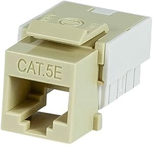 Monoprice 110040 Slim Cat5E Punch Down Keystone Jack Beige — main product image