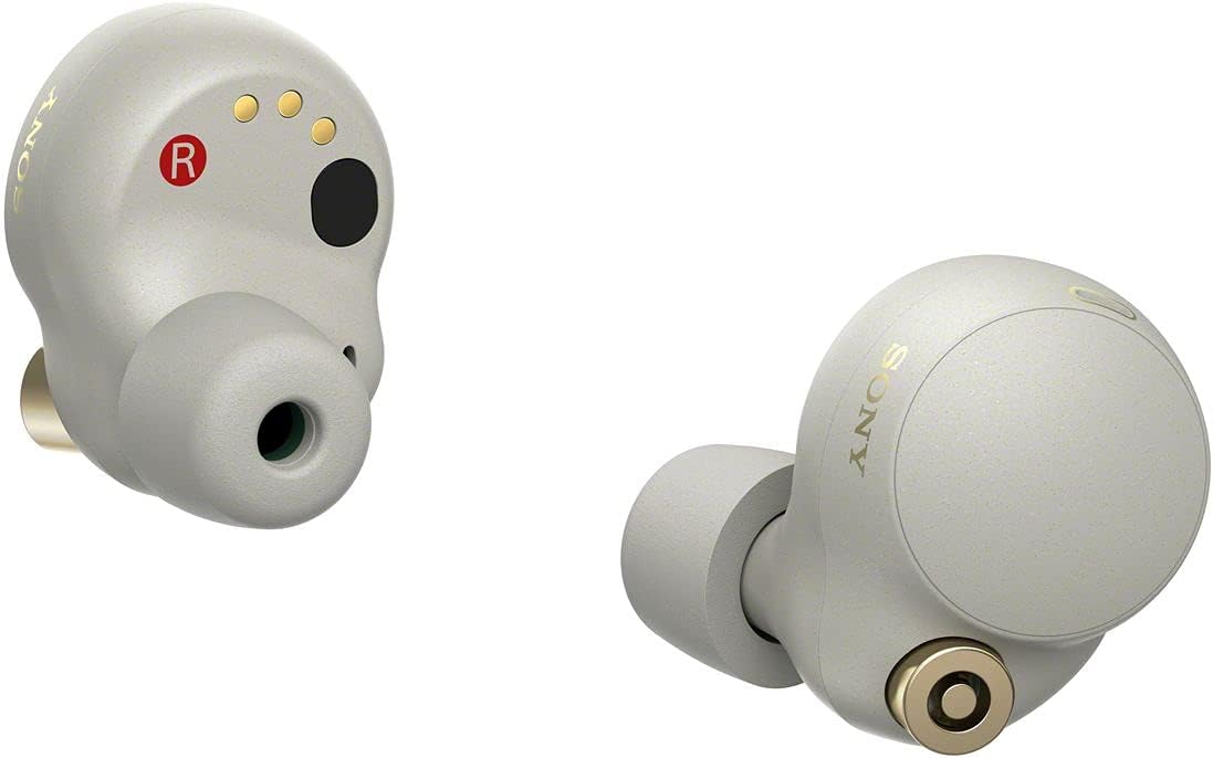 Sony WF1000XM4 SM Wireless Noise Cancelling Headphones Silver/Gold
