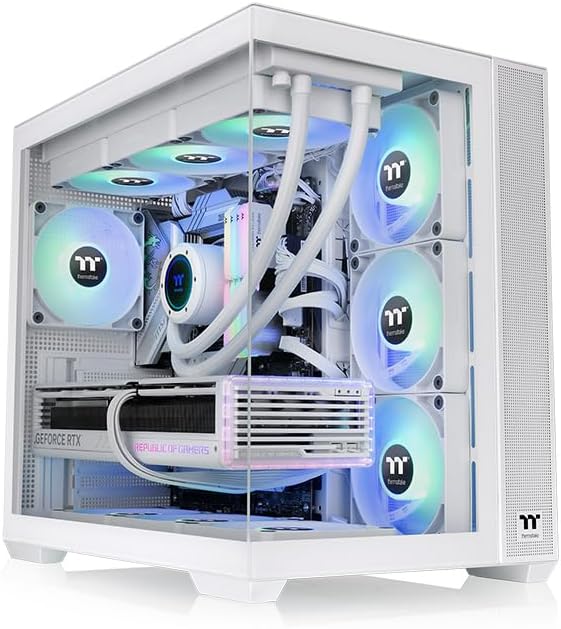 Thermaltake View 380 Snow ATX Case ARGB Fans