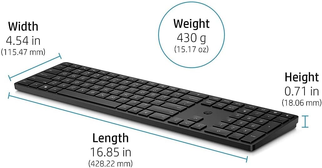 HP 4R184AA#ABL Programmable Wireless Keyboard Black Ergonomic