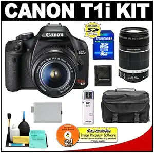 Canon EOS Rebel T1i DSLR Camera 18-55mm + 55-250mm Lens Kit