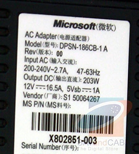 Microsoft DPSN-186EBA Xbox 360 203W Power Supply