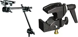 Manfrotto 196B-2/143BKT/035RL Articulated Arm & Super Clamp Kit, Black