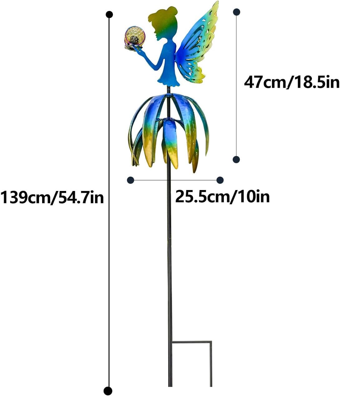 AOC FZ0000R 55'' Fairy Wind Spinner Solar LED Blue