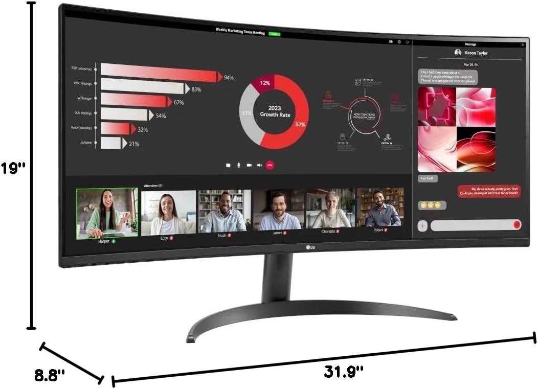 LG LG34WQ60CB 34" Curved Ultrawide Gaming Monitor