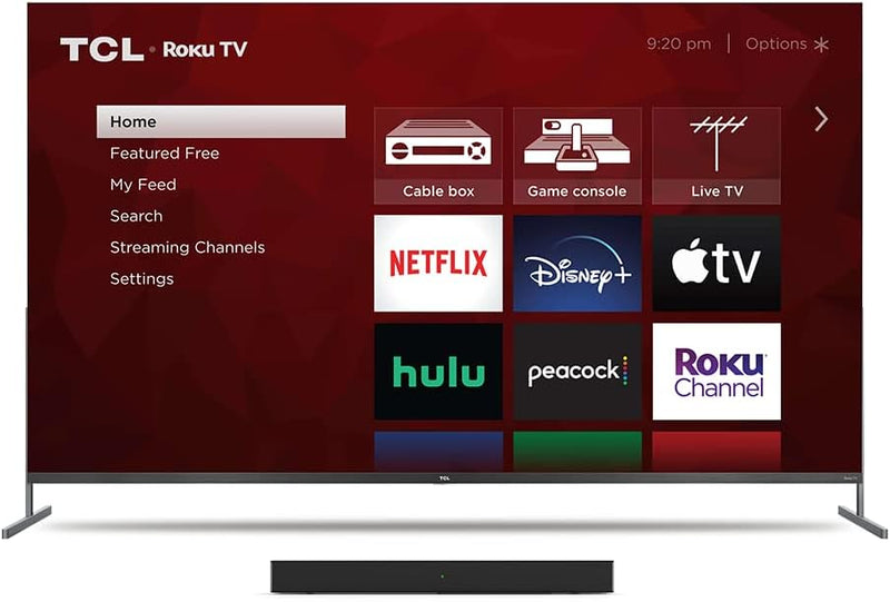TCL 85R745 85-inch 4K QLED Roku Smart TV with Soundbar — main product image