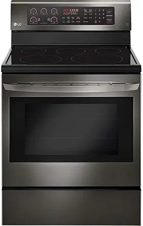 LG LRE3194BD Black Stainless Electric Range — main product image